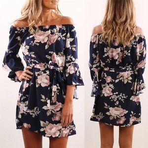 Off Shoulder Floral Dress